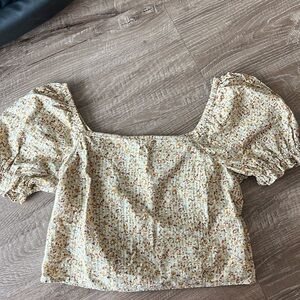Madewell floral puff sleeve top